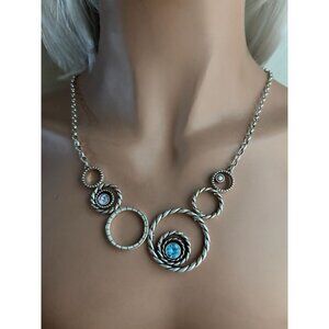 NWOTag Brighton HALO RADIANCE STATEMENT Purple Blue Crystal Necklace